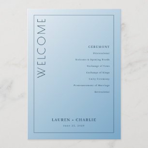 Programme Calendrier de la cérémonie Serene Blue