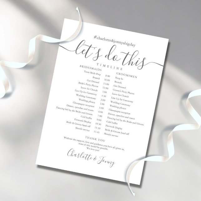 Programme Calendrier de mariage élégant à l'écriture manuscr (Créateur téléchargé)