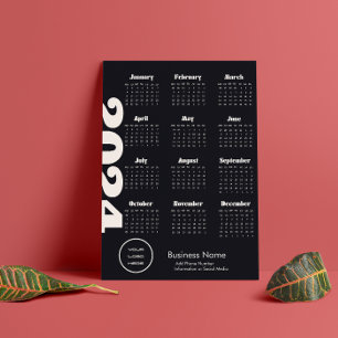 Programme Calendrier Entreprise 2024 Personnalisé Noir Et Bl