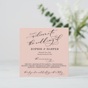 Programme Calligraphie typographique élégante simple rose po