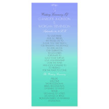 Caribbean Ocean Pastel Ombre Wedding Program