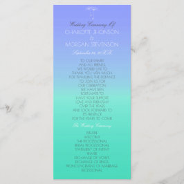 Programme Caribbean Ocean Pastel Ombre Wedding Program