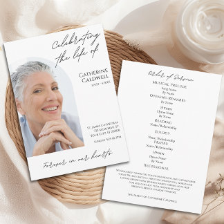 Programme Célébration de la vie de l'arc moderne Photo Funer