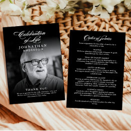 Programme Célébration de la vie Écriture élégante Photo Funé