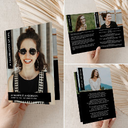 Programme Célébration de la vie Élégant Moderne Pliée Funéra