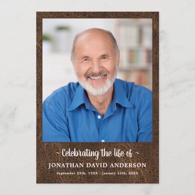 Programme Célébration De La Vie Mémorial Photo Funérailles E (Devant)