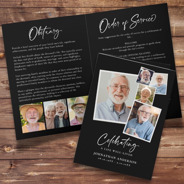 Programme Célébration de la vie Moderne 8-Photo Collage Élég (Créateur téléchargé)