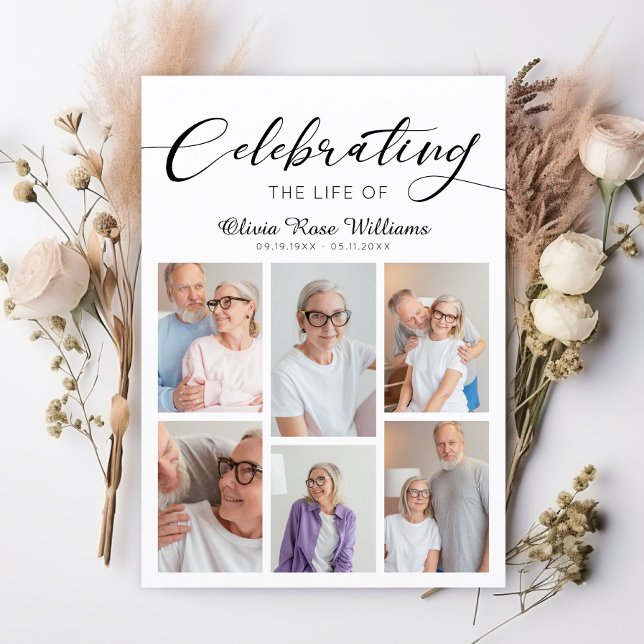 Programme Célébration De La Vie Photo Moderne Funéraire Mémo (Créateur téléchargé)