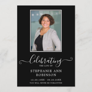 Programme Célébration de la vie Photo Ordre du service Noir