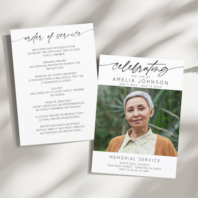 Programme Célébration de l'ordre de service funéraire à vie (Créateur téléchargé)