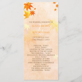 Programme Célébration du Mariage de l'érable d'automne