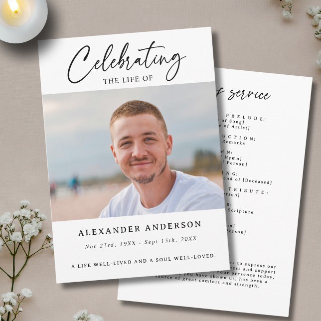 Programme Celebration of Life Funeral Photo Memorial (Créateur téléchargé)