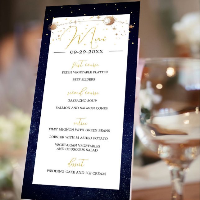 Programme Céleste Sky Moon Stars Moderne Elégant Mariage (Créateur téléchargé)