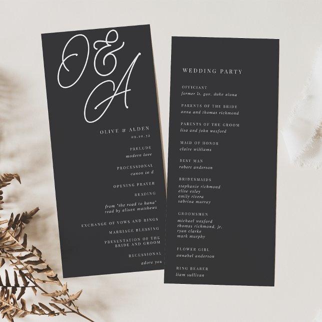 Programme Cendre | Mariage de monogramme de filigrane de scr (Créateur téléchargé)