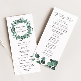 Programme Cérémonie de mariage à la verdure d'eucalyptus mod