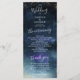 Programme Cérémonie de mariage élégante de la Marine Gold