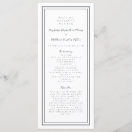 Programme Cérémonie de service Mariage moderne gris minimali