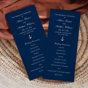 Programme Cérémonie des Mariages d'Ancres bleus de la marine