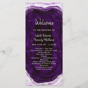 Programme Cérémonie du Mariage Amethyst Purple & Silver Geod