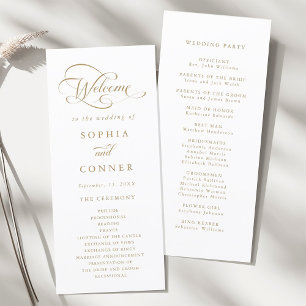 Programme Cérémonie du Mariage de calligraphie romantique d'