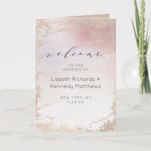Programme Cérémonie du Mariage Ombre Blush Pink Frosted Foil