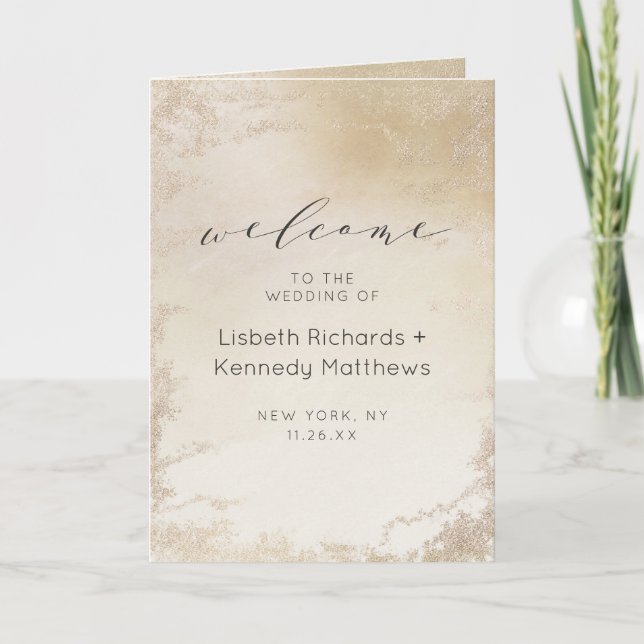 Programme Cérémonie du Mariage Ombre Yellow Gold Frosted Foi (Devant)