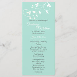 Programme Cérémonie du Mariage Pastel Mint Green & Light Gre