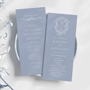 Programme Cérémonie Mariage de la crête florale classique Du