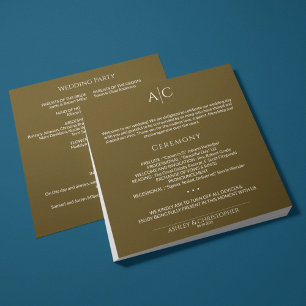Programme Cérémonie Mariage simple en bronze foncé