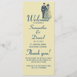 Programme Cérémonie vintage de Mariage de la mariée