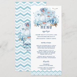 Programme Chic Baleine nautique Bleu Chevron Baby shower gar