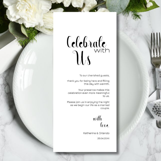 Programme Chic Celebrate With Us Wedding Place Setting Cards (Créateur téléchargé)