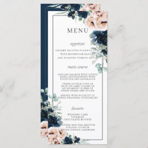 Programme Chic Dusty Rose Blush Roses de la marine Mariage f