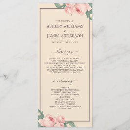 Programme Chic Floral Vintage rose Mariage ivoire rose