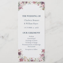 Christmas Rose Winter Floral Wedding Program