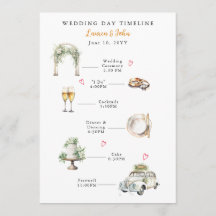 Chronologie de mariage illustrée à l'aquarelle