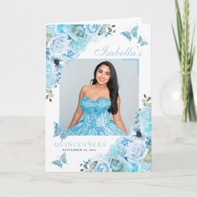 Programme Ciel Floral Quinceanera Tiara Papillons (Devant)