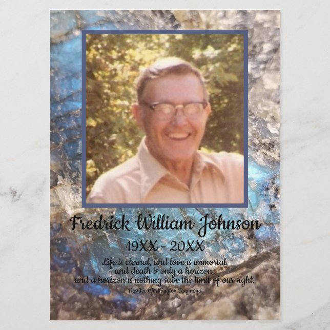 Programme Citer Photo Blue Green Labradorite Funérailles (Devant)