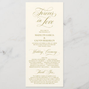 Programme Classic Elegance Gold Script, Cérémonie Mariage