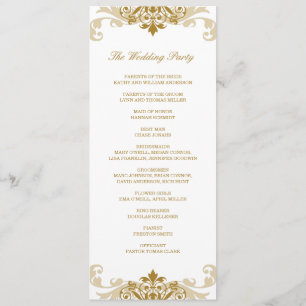 Programme Classic Gold Color Elegant Mariage de fer