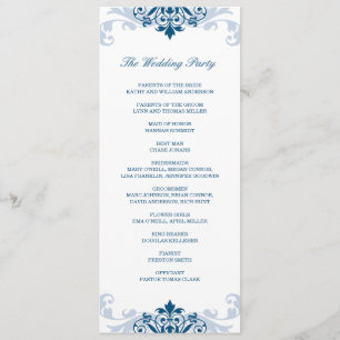 Programme Classic Navy Blue élégant Ironwork Détails Mariage