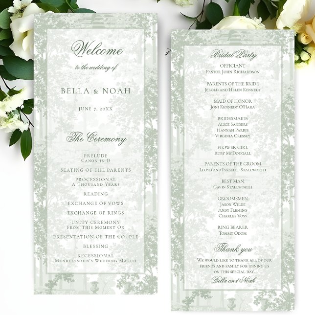 Programme Classic Sage Green Landscape Toile Wedding (Créateur téléchargé)