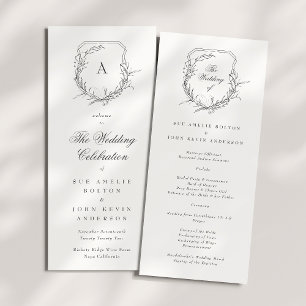 Programme classique botanique monogrammé la crête mariage