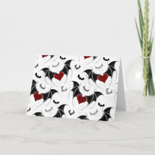 Programme Coeur d'Halloween avec ailes de chauve-souris noir