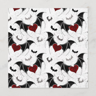 Programme Coeur d'Halloween avec ailes de chauve-souris noir