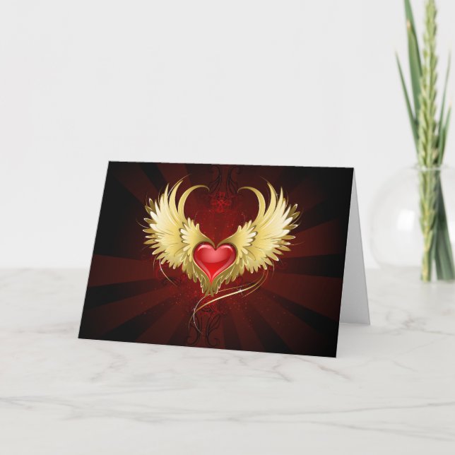 Programme Coeur rouge avec ailes d'or (Devant)