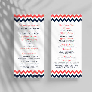 Programme Collection Mariage moderne Chevron Marine & Coral