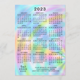 Programme Colorful 2023 Calendrier Pleine Année Faux Hologra