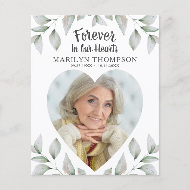 Programme commémoratif en forme de coeur (Devant)