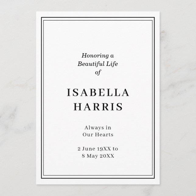 Programme Conception Élégante de Service Funéraire Classique (Devant)